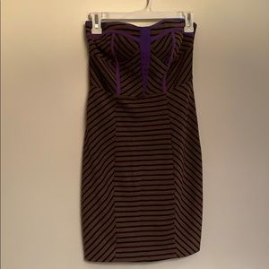Stripped, fitted, tube dress